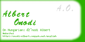 albert onodi business card